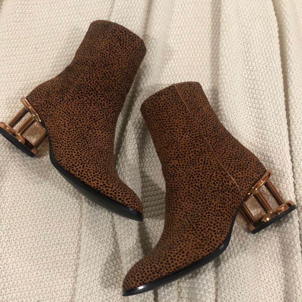 JEFFREY CAMPBELL OASIS LEOPARD BOOTIE SIZE 8
